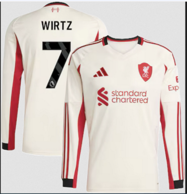 Men Liverpool #7 Wirtz cream 2025 adidas soccer jersey